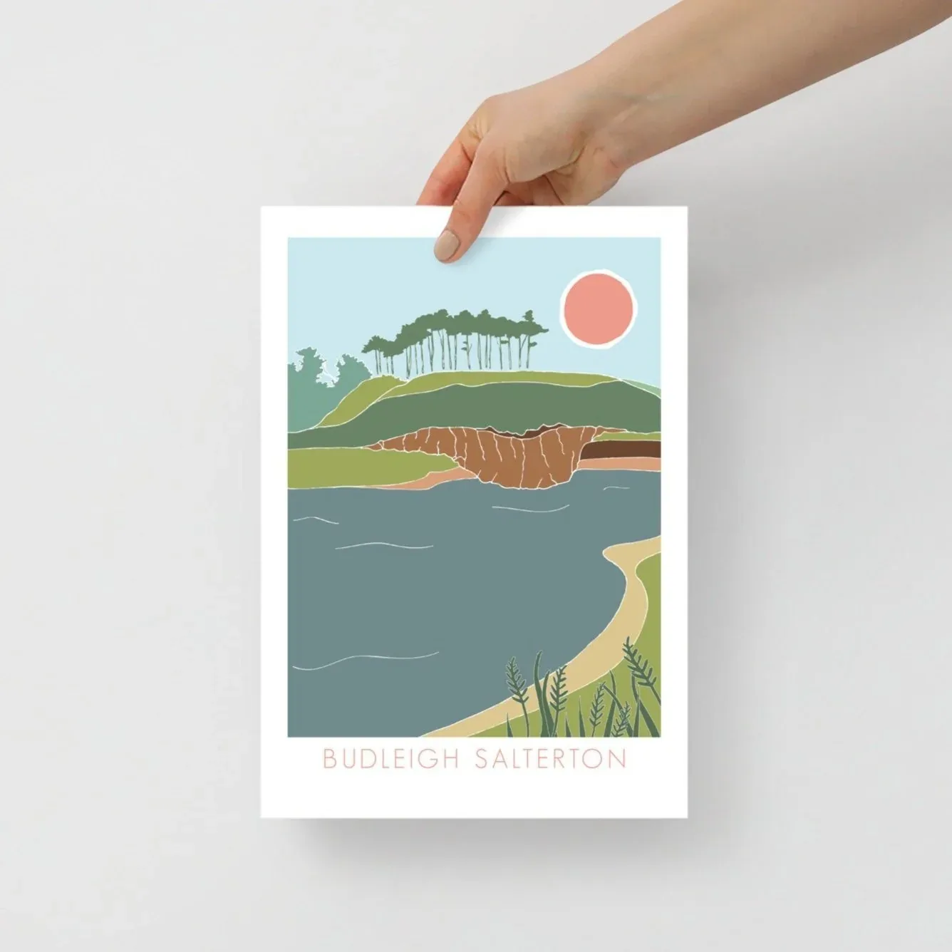 Abstract Art Print of Budleigh Salterton's Iconic Line of Trees