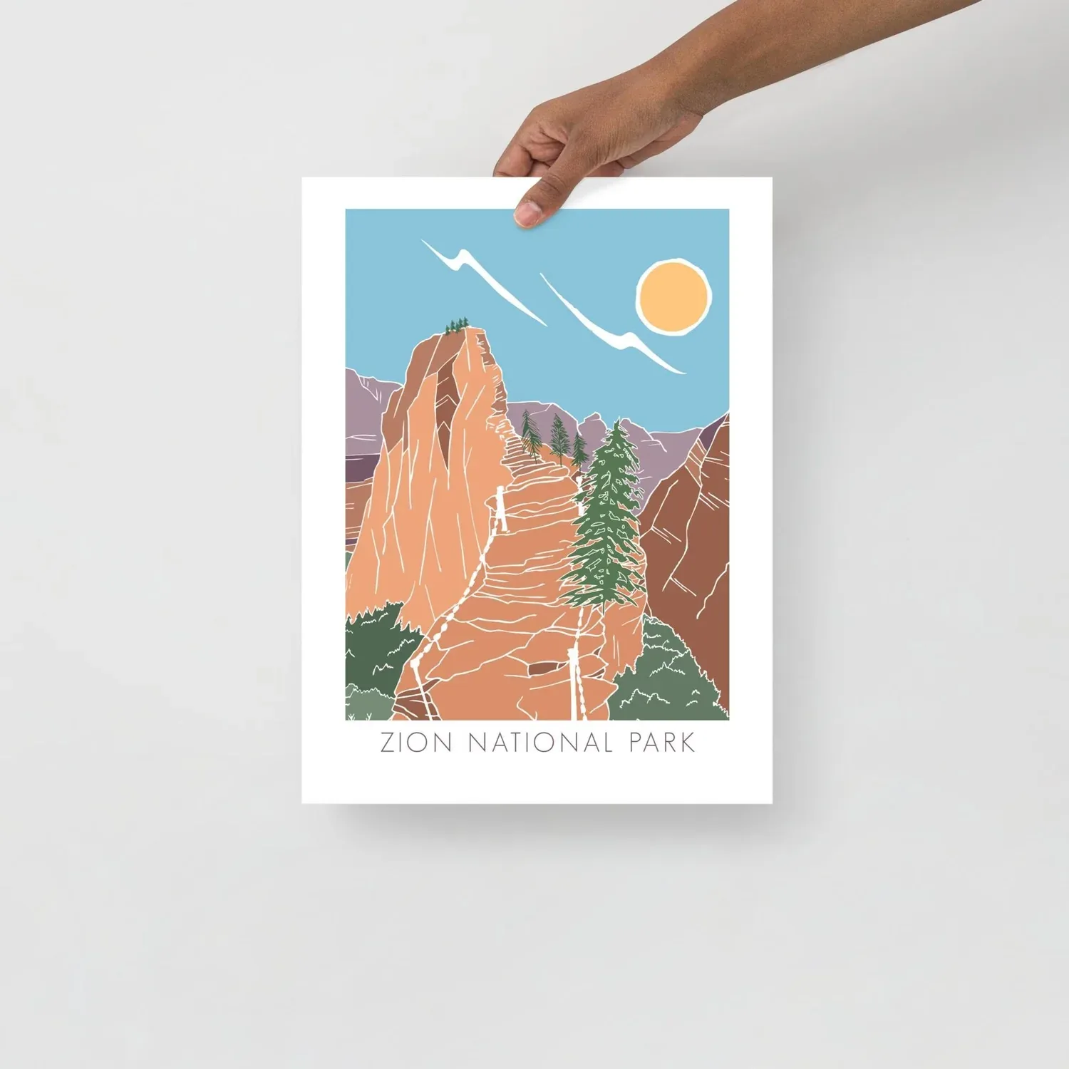 Zion National Park Angel's Landing Art Print - Scenic Landscape Wall Decor